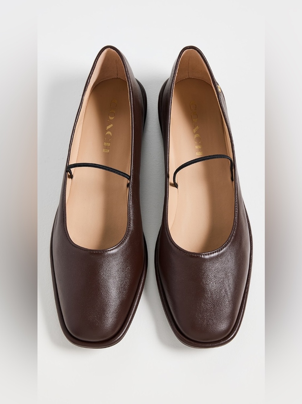 Coach ✨ $150 NIB Women's Emilia Mary Jane Leather Flats 🤎 Maple Brown ✨ Size 7.5 - Picture 3 of 12